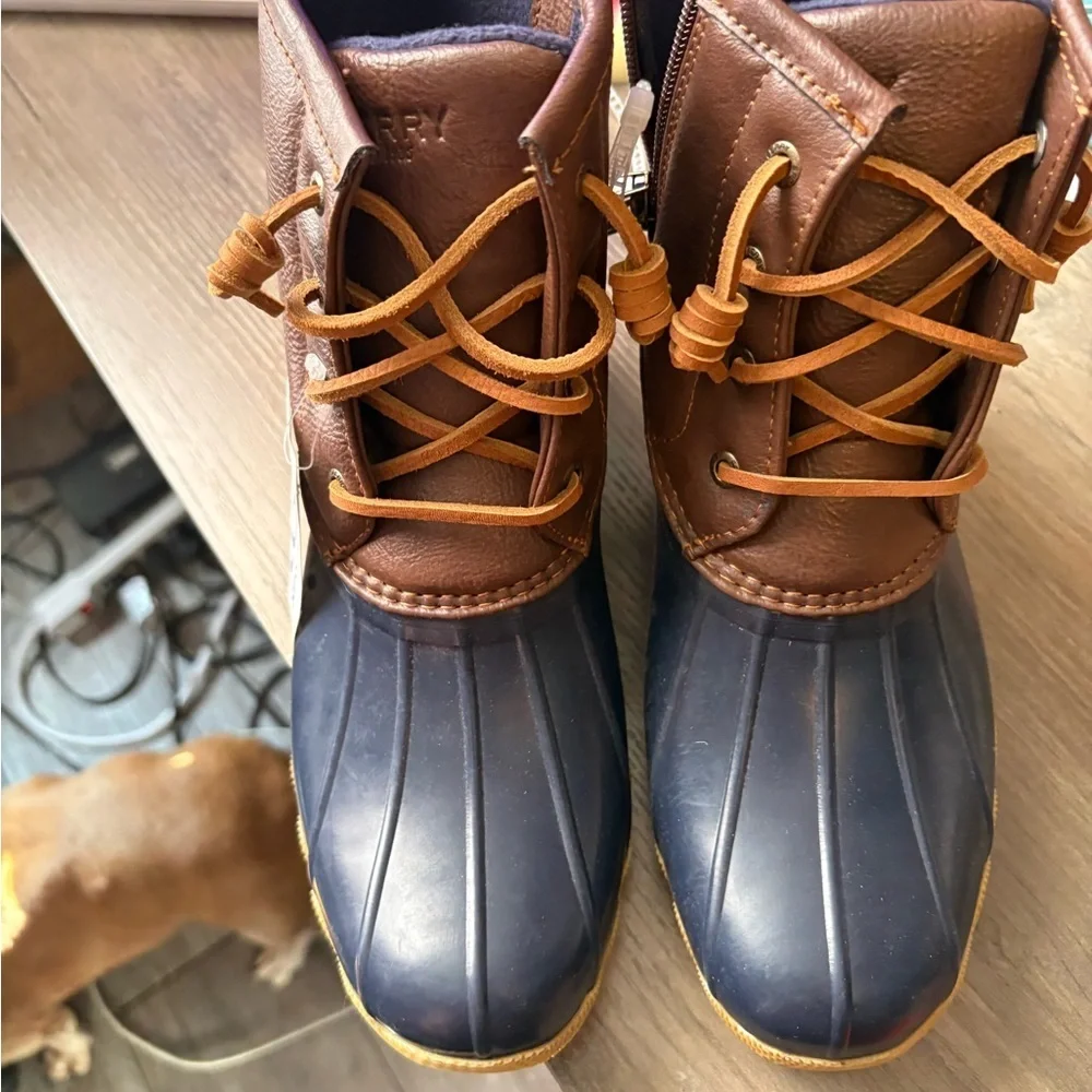 Sperry Brown and Navy Lace-Up Boots